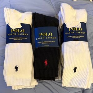 Polo by Ralph Lauren Men's Athletic Socks - White, Black, Gray